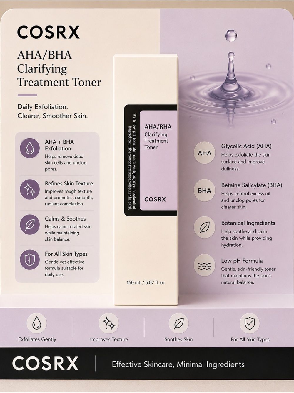 COSRX Clarifying AHA/BHA Toner
